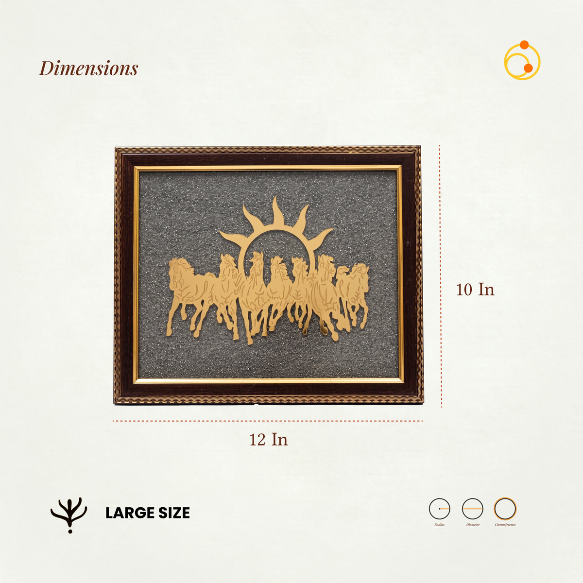 Vastu 7 Horses on Raw Pyrite Frame
