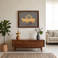 Vastu 7 Horses on Raw Pyrite Frame