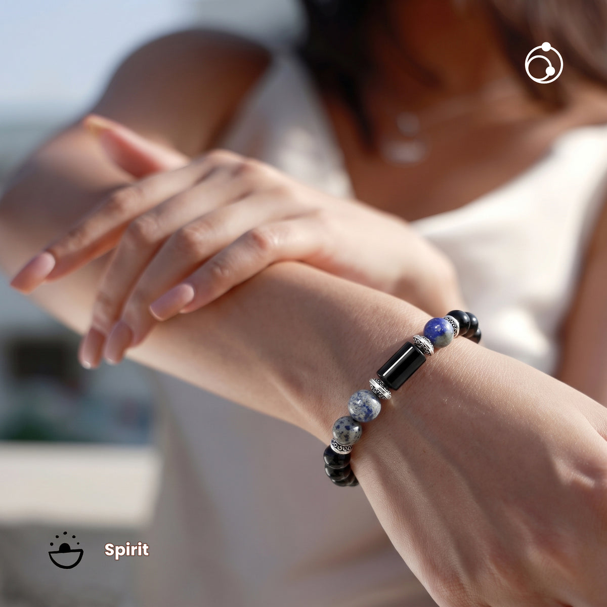 Sagittarius (धनु राशि) Zodiac Black Obsidian & Lapis Lazuli Bracelet