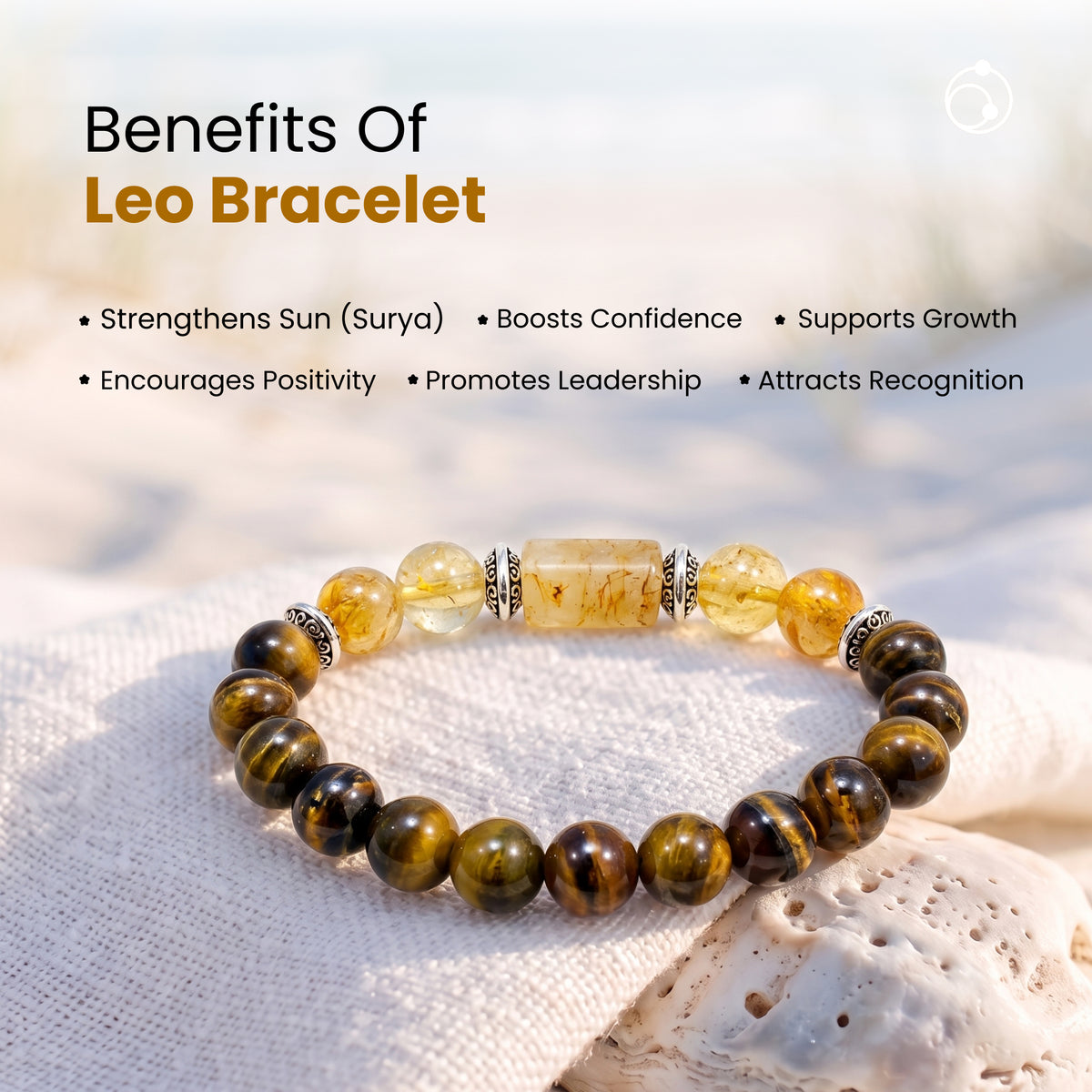 Leo (सिंह राशि) Zodiac Tiger Eye & Citrine Bracelet