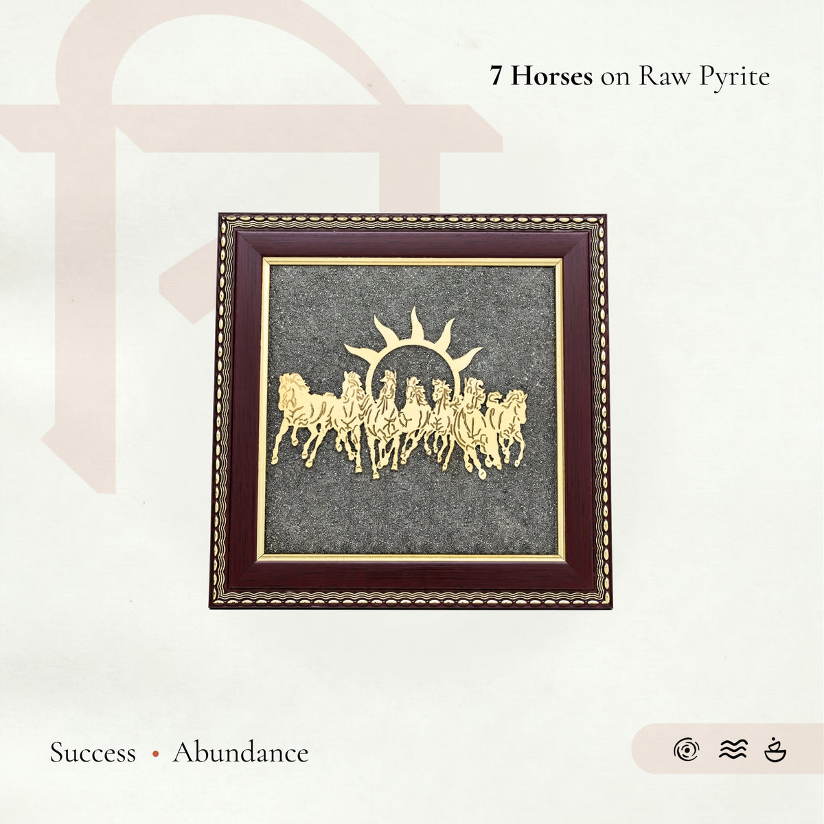 Vastu 7 Horses on Raw Pyrite Frame