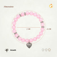 Rose Quartz Bracelet with Heart Charm