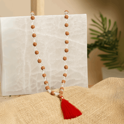 Rudraksh Mala with Clear Quartz