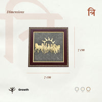 Vastu 7 Horses on Raw Pyrite Frame
