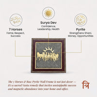 Vastu 7 Horses on Raw Pyrite Frame