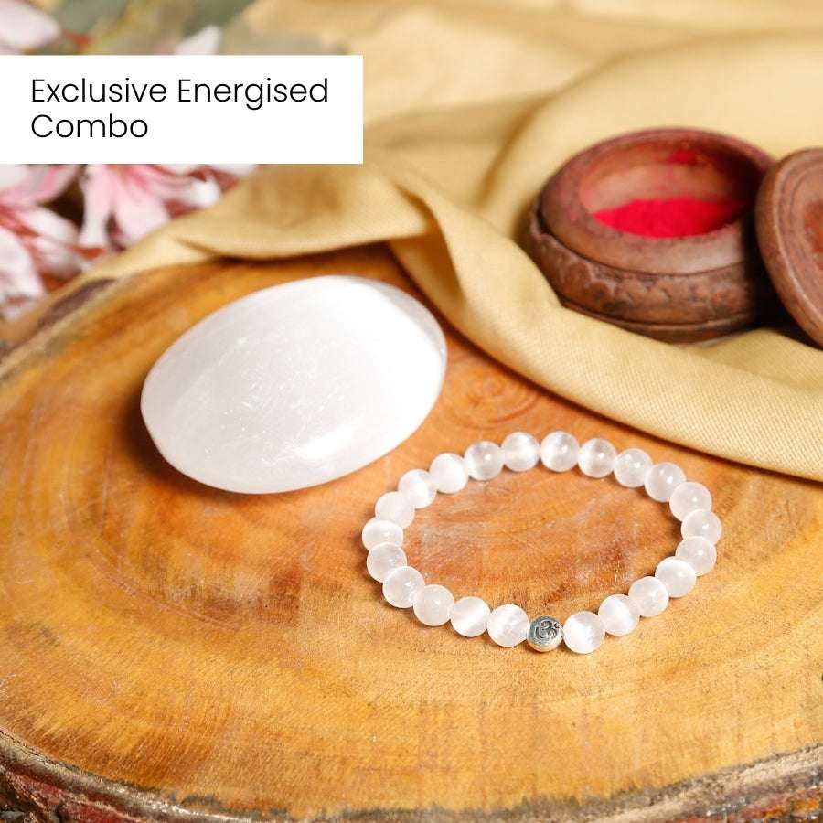 Emotional Detox Kit | Letting Go Aum Bracelet + Selente Palmstone | Natural | Energized |