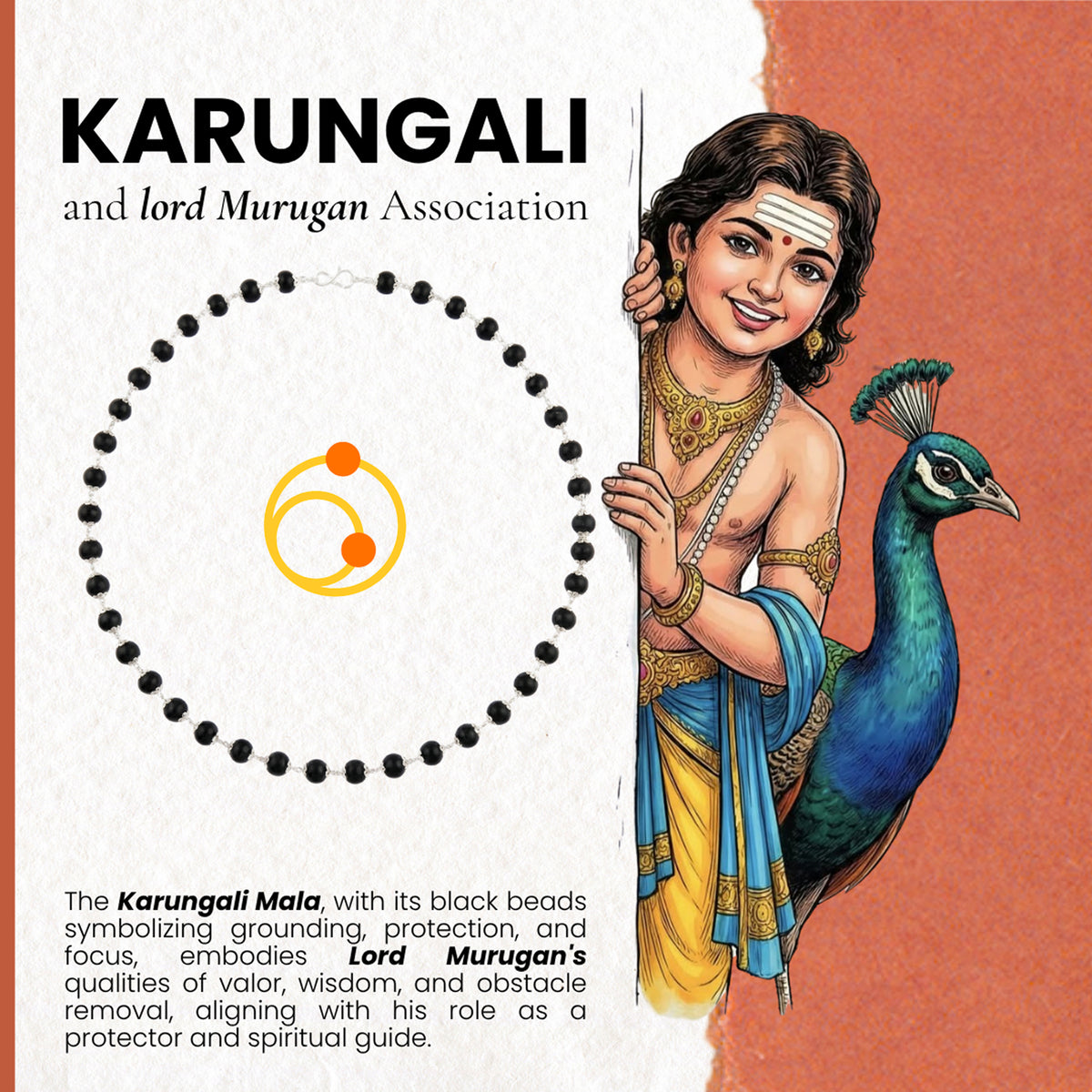 Silver Plated Eternal Karungali Mala - Natural Ebony Wood (Govt. Certified)