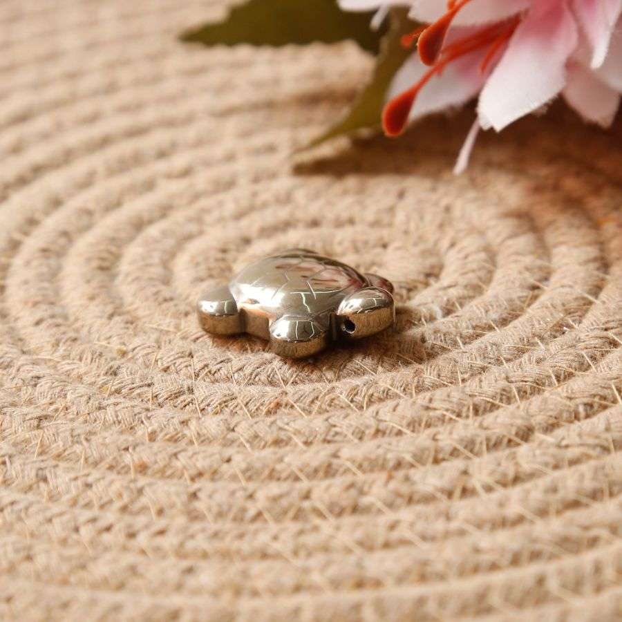 Hematite Turtle Love and Wealth Charm - Small