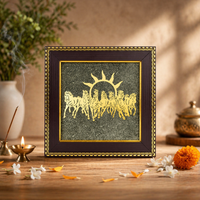 7 Horses on Raw Pyrite Frame