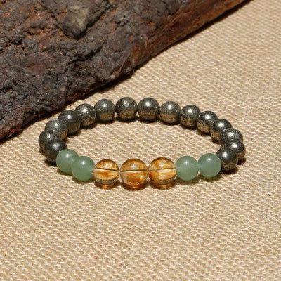Wealth Power (Dhan Shakti) Bracelet | Raw Pyrite | Citrine| Aventurine| Natural| Energized|