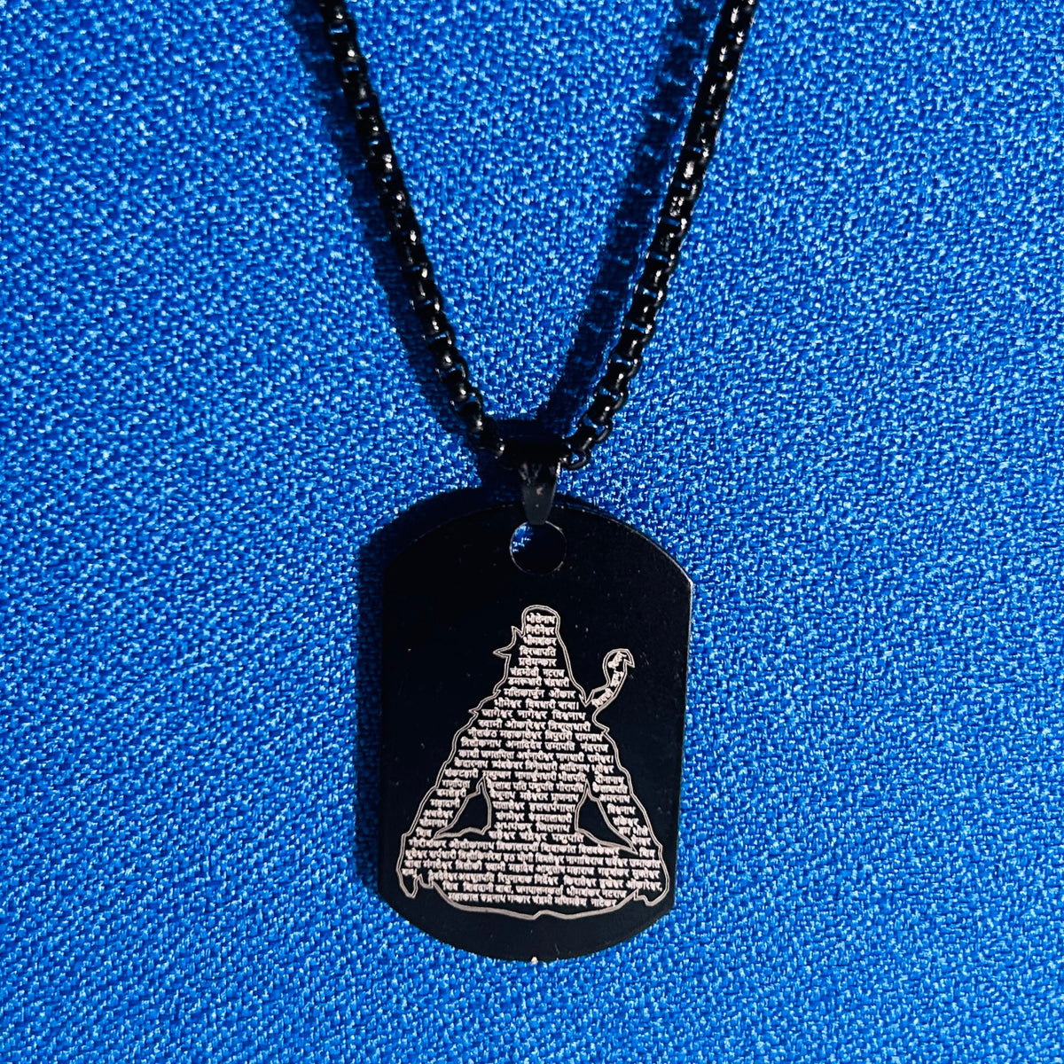 108 Shiv  name black Pendant