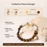 Pisces (मीन राशि) Zodiac Citrine & Tiger Eye Bracelet