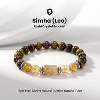 Leo (सिंह राशि) Zodiac Tiger Eye & Citrine Bracelet