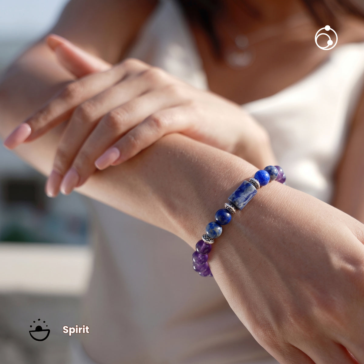 Aquarius (कुंभ राशि) Zodiac Amethyst & Lapis Lazuli Bracelet