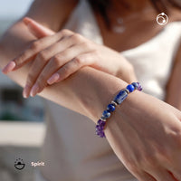 Aquarius (कुंभ राशि) Zodiac Amethyst & Lapis Lazuli Bracelet
