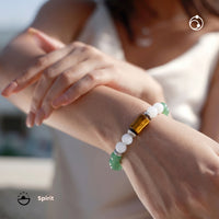 Gemini (मिथुन राशि) Zodiac Green Aventurine,Tiger Eye & Milky Quartz Bracelet