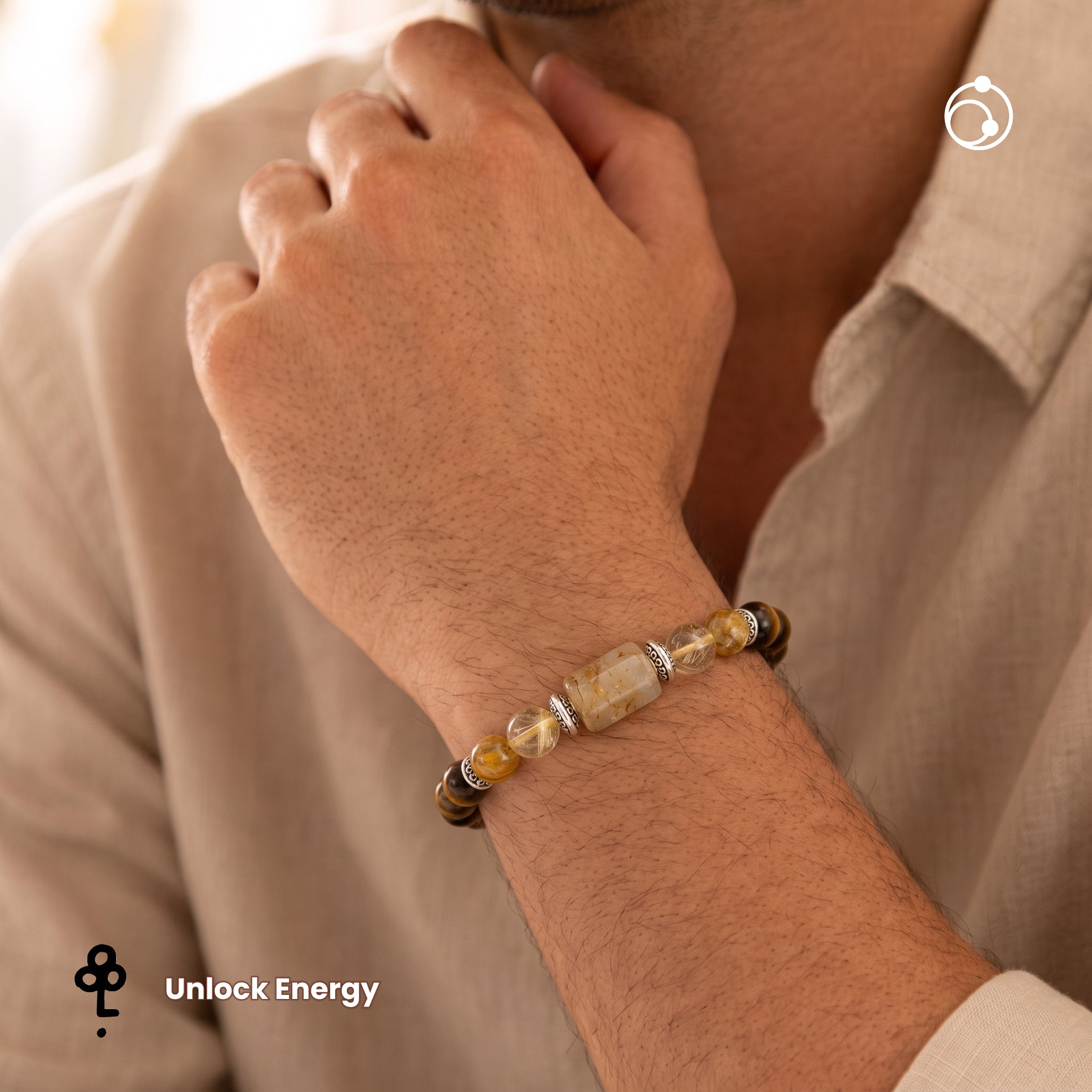 Leo (सिंह राशि) Zodiac Tiger Eye & Citrine Bracelet