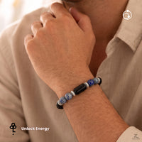 Sagittarius (धनु राशि) Zodiac Black Obsidian & Lapis Lazuli Bracelet