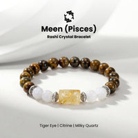 Pisces (मीन राशि) Zodiac Citrine & Tiger Eye Bracelet