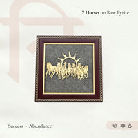 Vastu 7 Horses on Raw Pyrite Frame