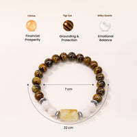 Pisces (मीन राशि) Zodiac Citrine & Tiger Eye Bracelet