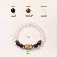 Capricorn (मकर राशि) Zodiac Garnet & Milky Quartz Bracelet
