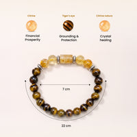 Leo (सिंह राशि) Zodiac Tiger Eye & Citrine Bracelet