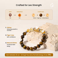 Leo (सिंह राशि) Zodiac Tiger Eye & Citrine Bracelet