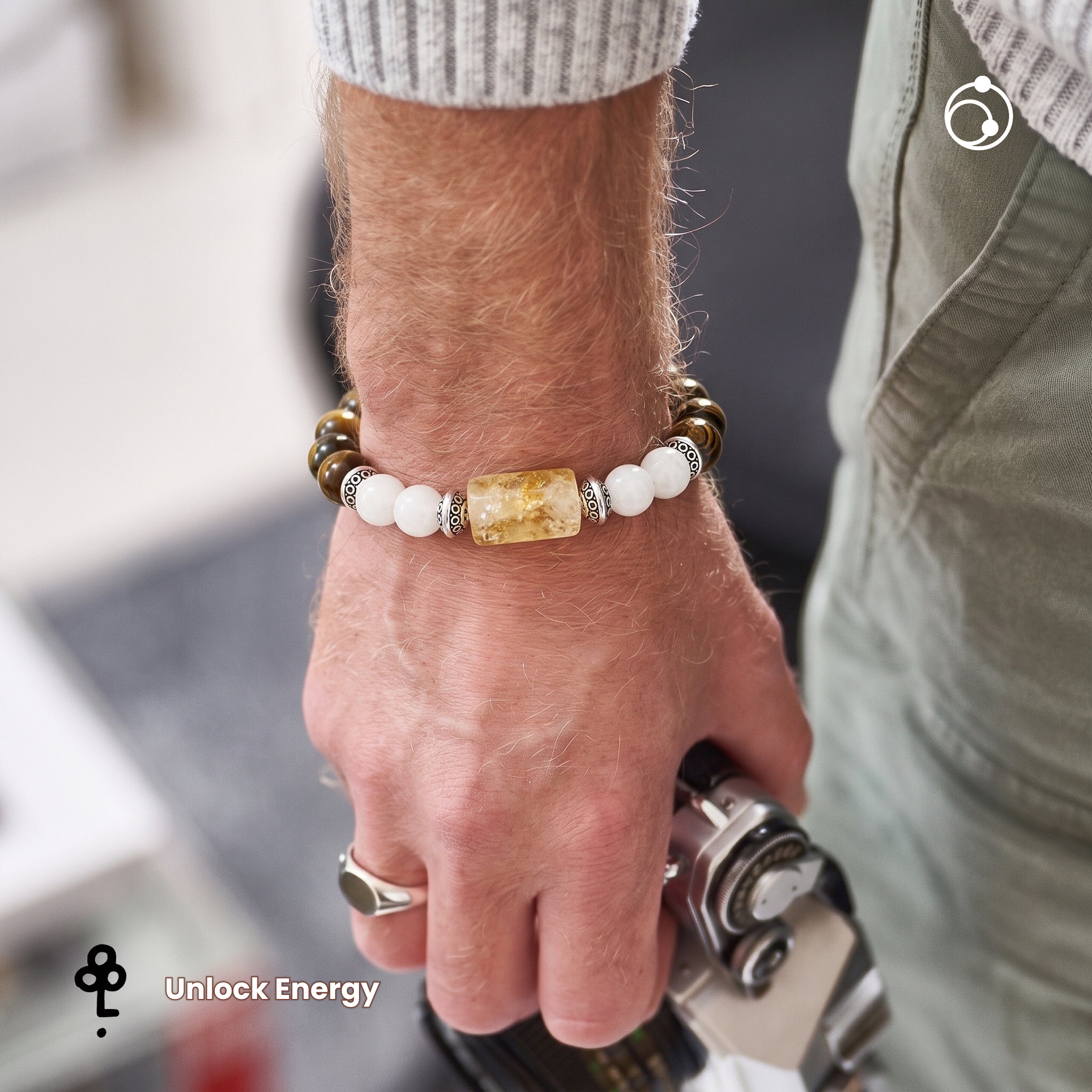 Pisces (मीन राशि) Zodiac Citrine & Tiger Eye Bracelet