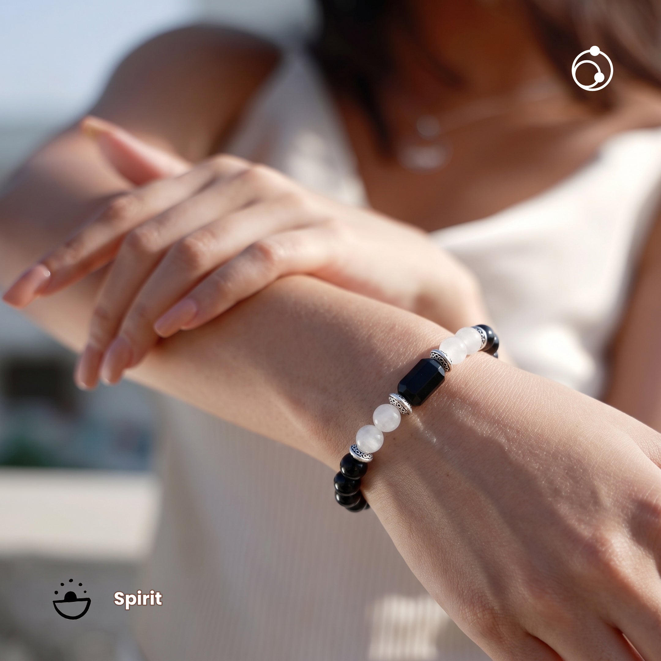 Scorpio (वृश्चिक राशि) Zodiac Black Obsidian & Milky Quartz Bracelet
