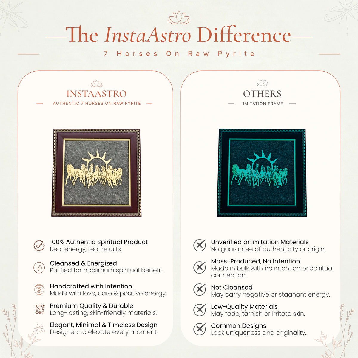 7 Horses on Raw Pyrite Frame