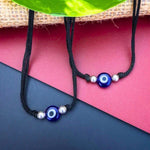 Silver Beads Evil Eye Black Thread Anklet