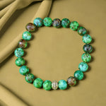 African Turquoise Bracelet with Metal Spacer