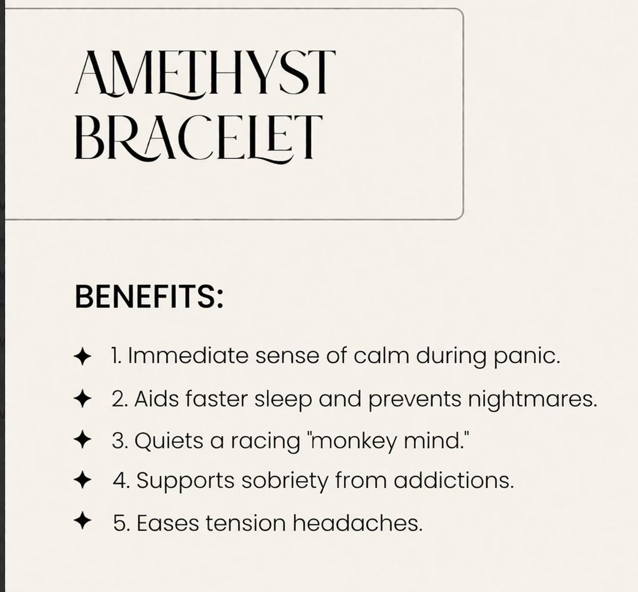 Amethyst Bracelet for stress relief & Anxiety