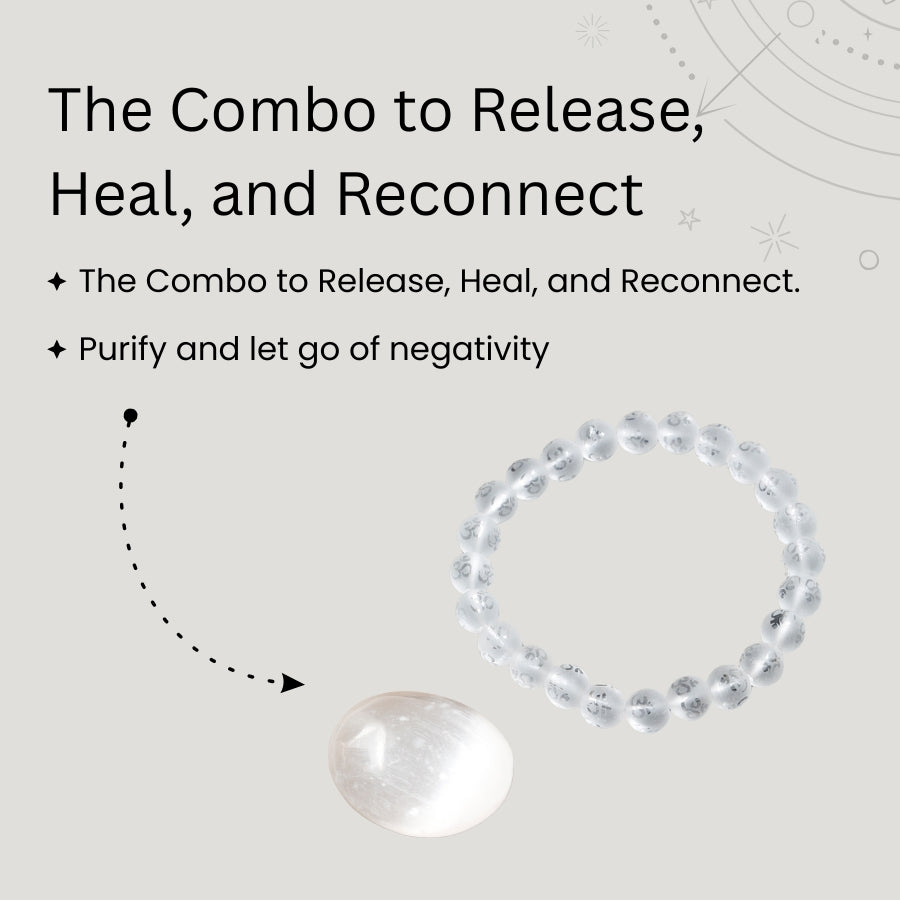 Emotional Detox Kit | Letting Go Aum Bracelet + Selente Palmstone | Natural | Energized |