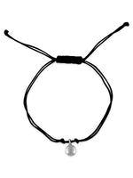 Black Thread Anklet With 925 Sterling Silver Round Charms