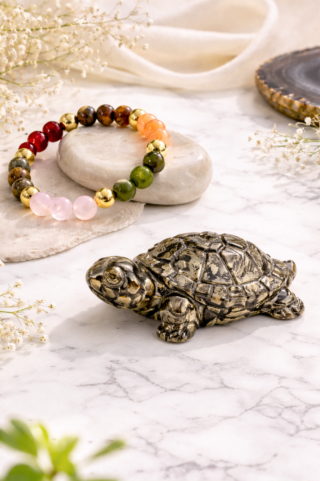 Dhan Vriddhi Bracelet with  Pyrite Tortoise Combo