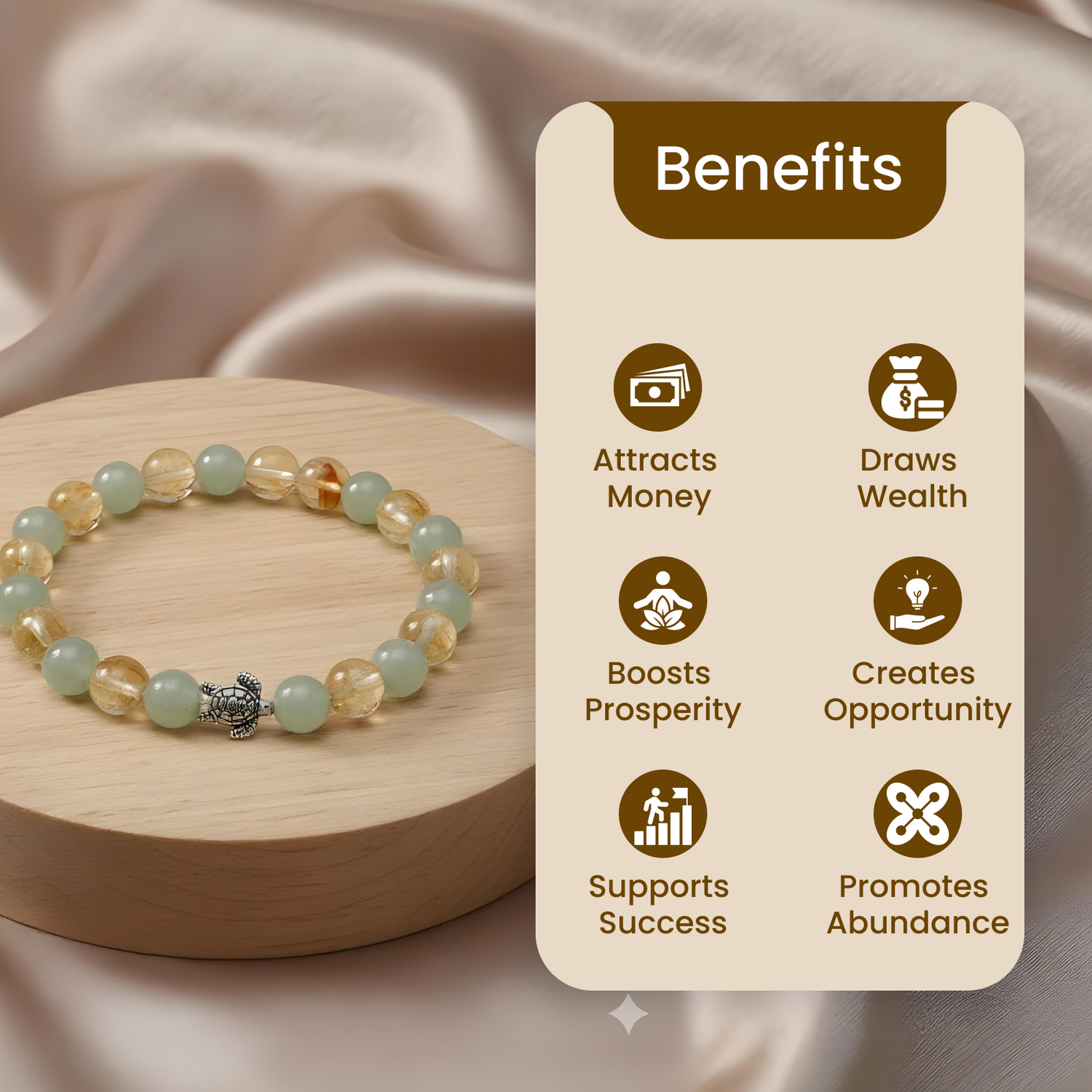 Fortune Flow Bracelet With Turtle Charm + Love and Healing Bracelet (2 pcs) | Green Aventurine and Citrine| Natural  | Energized|