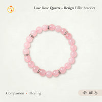 Love Rose Quartz Bracelet with Design Filler