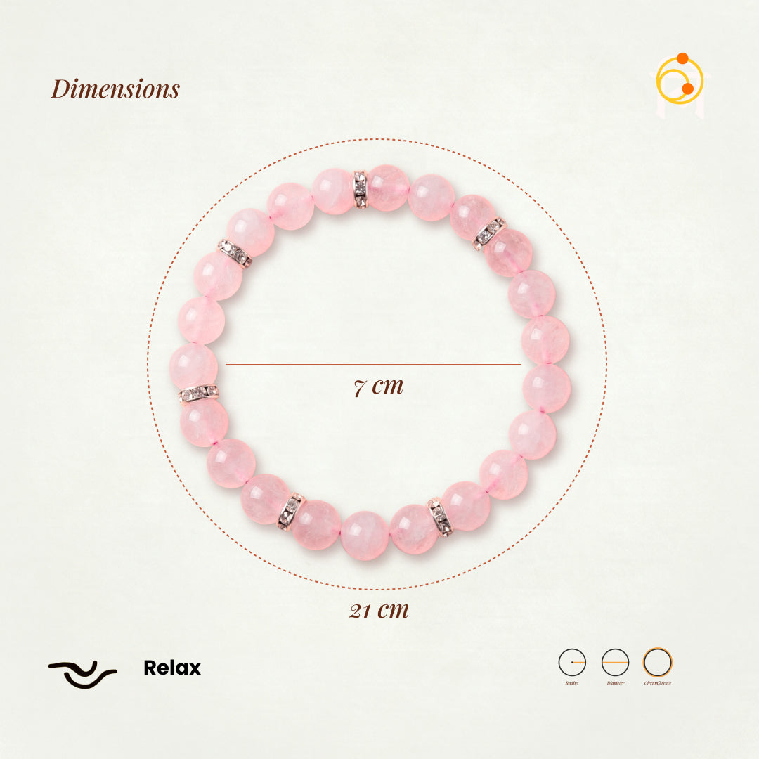 Love Rose Quartz Bracelet with Design Filler