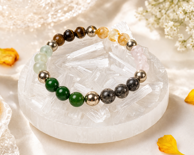 Dhan yog bracelet with Seleite Plate Raw
