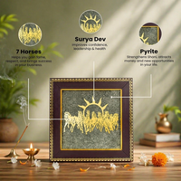 7 Horses on Raw Pyrite Frame