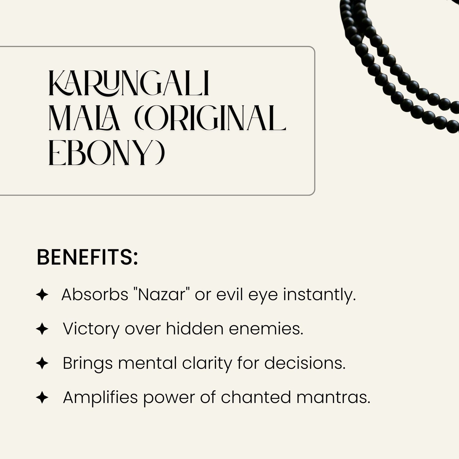 Karungali Mala for Protection & Negativity Removal | Original Ebony Wood