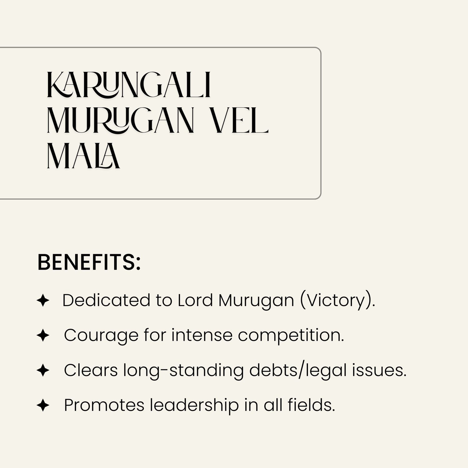 Karungali Murugan Vel Mala