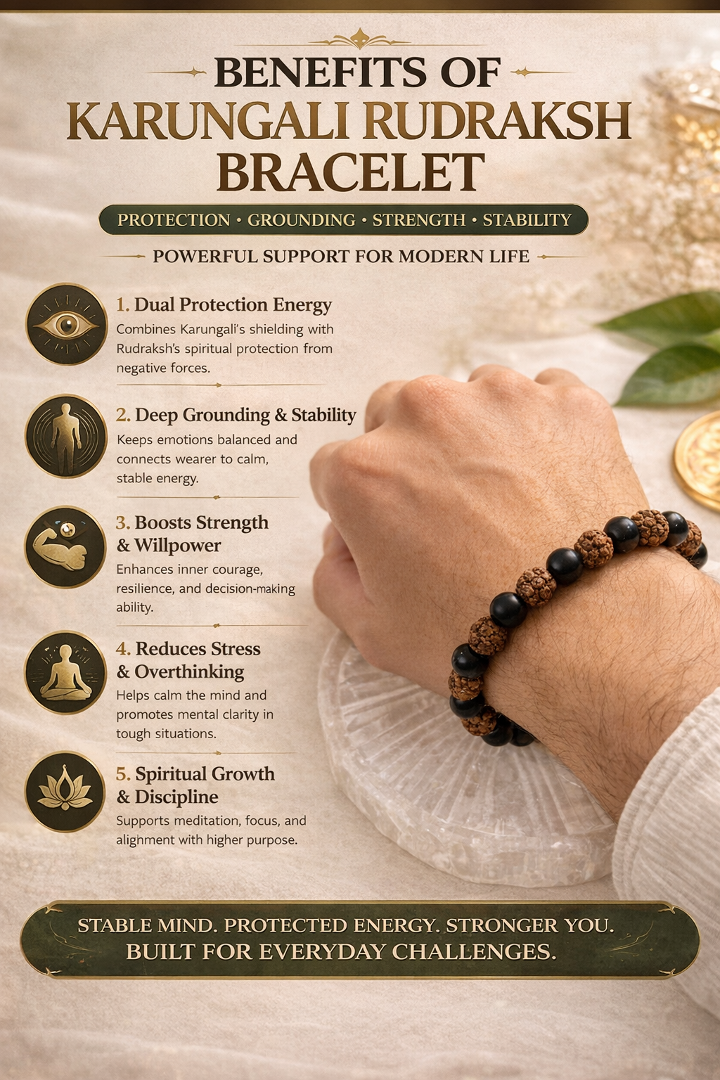 Karungali Rudraksha Bracelet
