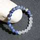 Meditation Bracelet | Aum Engraved Clear quartz and Sodalite | Natural | Energized |