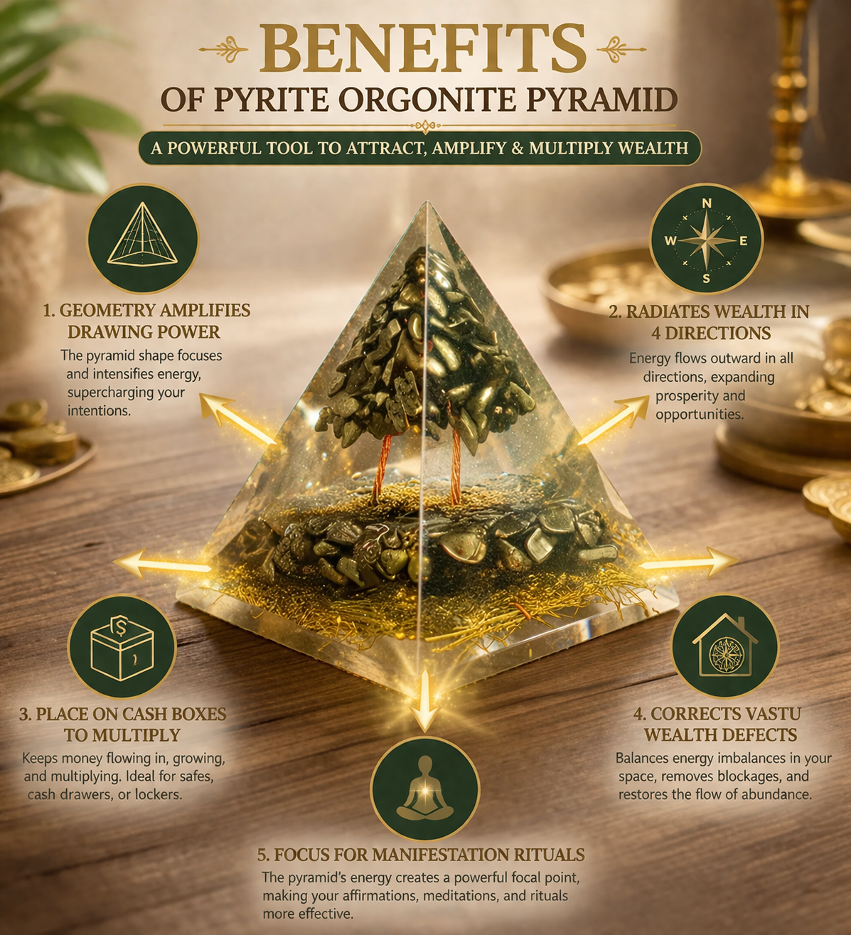 Pyrite Money Magnet Pyramid