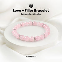 Love Rose Quartz Bracelet with Design Filler