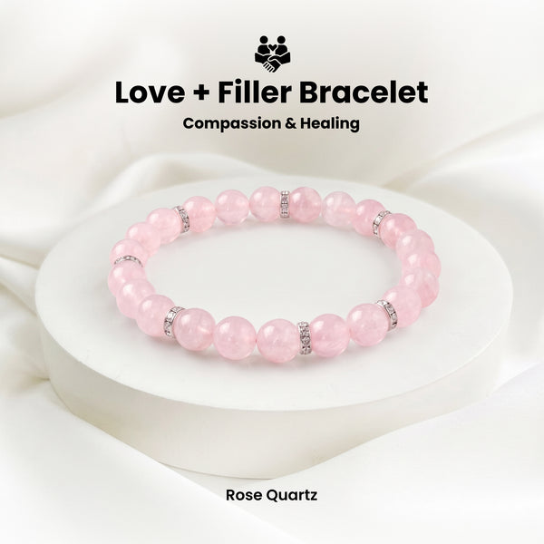 Love Rose Quartz Bracelet with Design Filler
