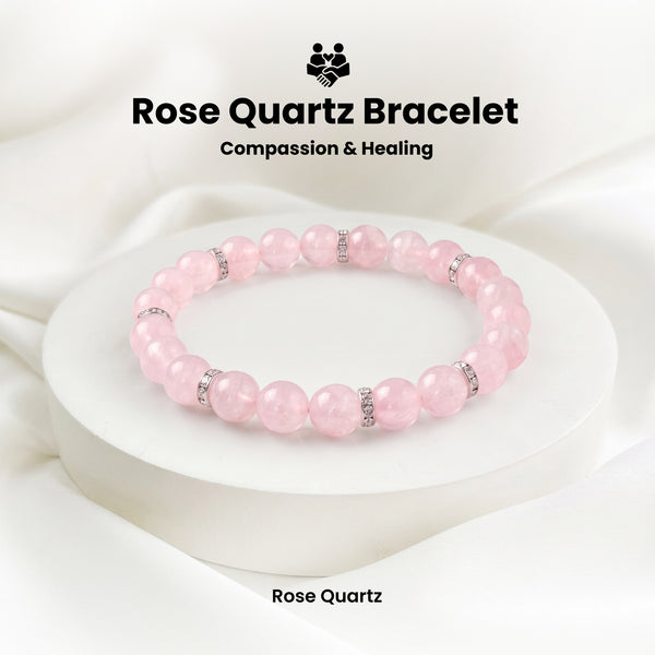 Love Rose Quartz Bracelet with Design Filler